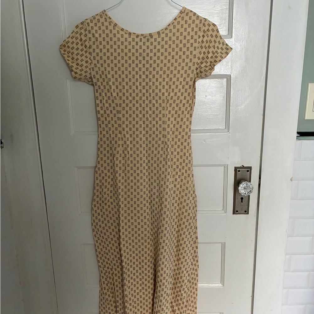 Yellow Patterned Button-Down Dress - image 2